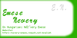 emese nevery business card